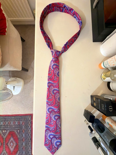 Duchamp men tie pink blue - pink, &